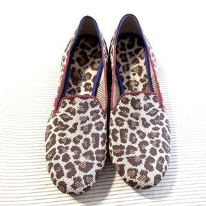 Rothys Mocha Spot Loafers Leopard Cheetah Print Flats